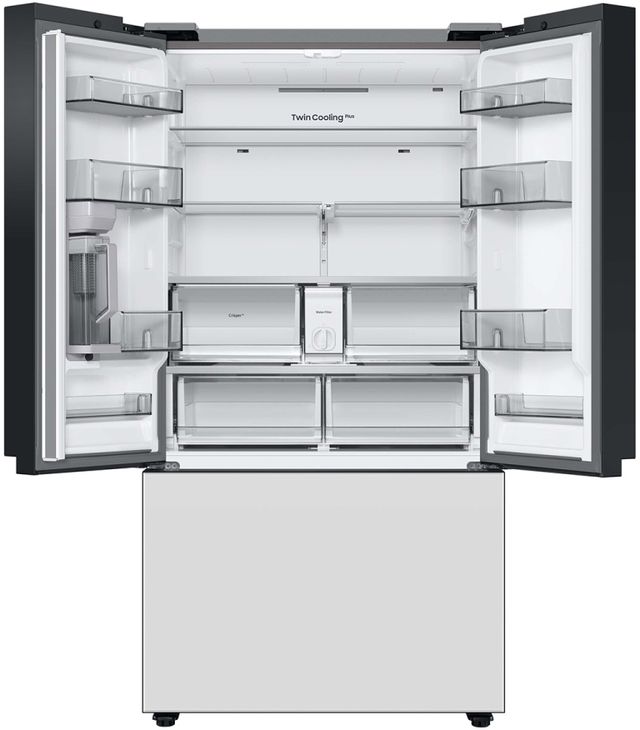 Samsung Bespoke 36" 24.0 Cu. Ft. White Glass Counter Depth French Door Refrigerator  with AutoFill Water Pitcher-2