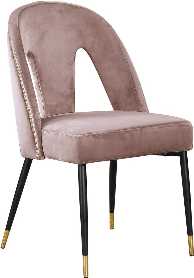 Meridian Furniture Akoya Pink Velvet Dining Chair-0