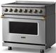 Viking® 5 Series 36" Stainless Steel Pro Style Induction Range with Brushed Brass Trim-2