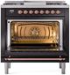 Ilve® Nostalgie II Series 36" Glossy Black Pro Style Dual Fuel Range-2