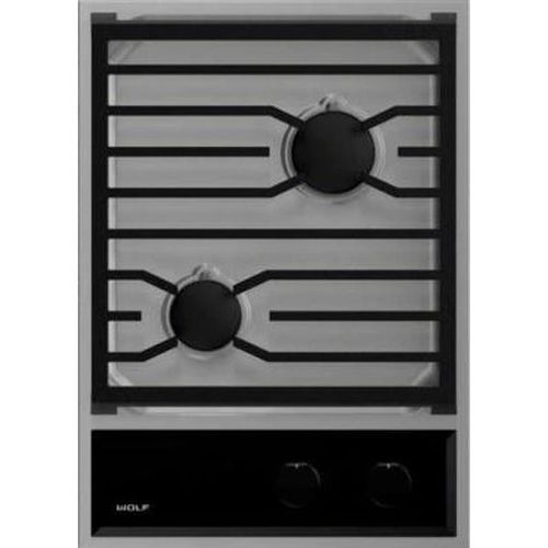 Wolf® 15" Stainless Steel Transitional Liquid Propane Cooktop-0