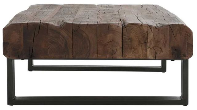 Classic Home Duarte Reclaimed Brown 55" Coffee Table with Black Base-3