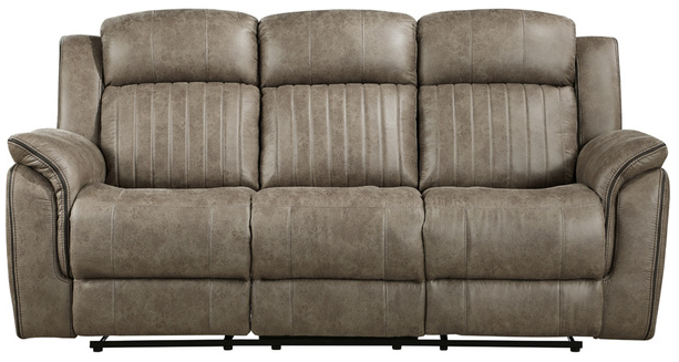 Homelegance® Centeroak Sandy Brown Manual Double Reclining Sofa-2
