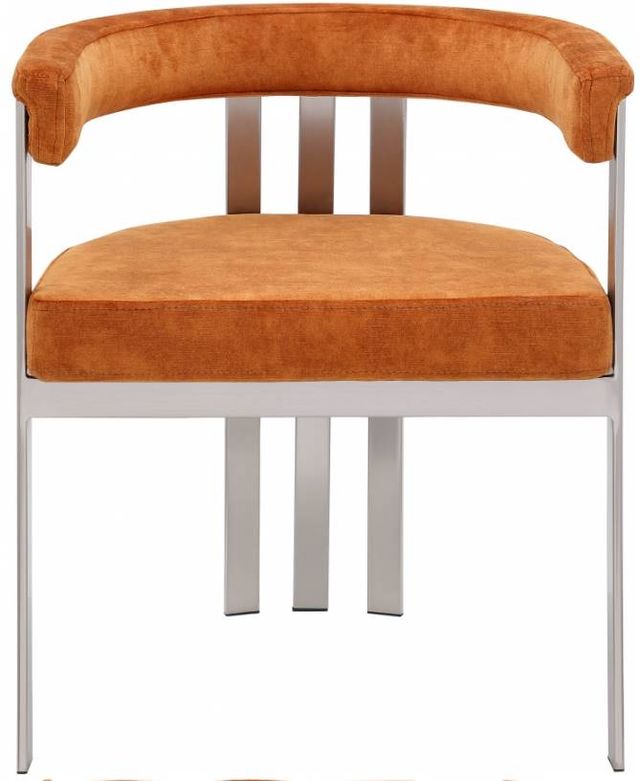 Meridian Furniture Marcello Brushed Cognac/Brushed Chrome Velvet Dining Chair-1