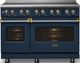 Viking® 5 Series 48" Slate Blue Pro Style Induction Range with Brushed Brass Trim-2