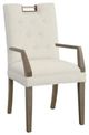 Fairfield® Customizable Entree Dining Nickel Metal Pull Short Button Back Arm Chair-0