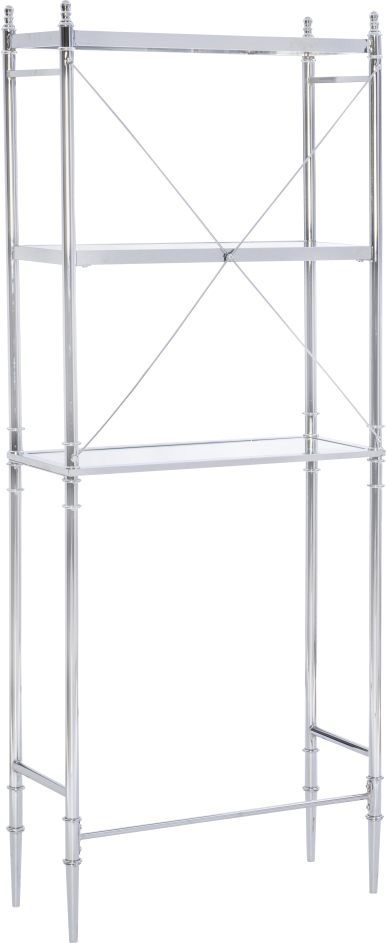 Linon Pinnacle Chrome and Glass Space saver-0