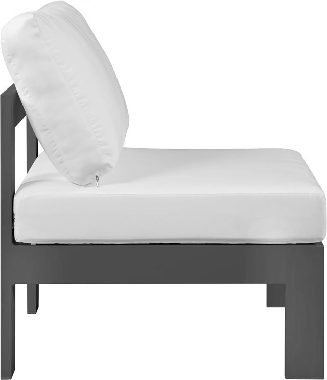 Meridian Furniture Nizuc White Waterproof Fabric Outdoor Patio Aluminum Armless Chair-2