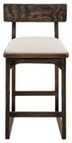 International Furniture Direct Balam Stained Dark/White Upholstered Barstool-2