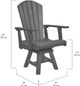 C.R. Plastic Generation Line Chocolate Addy Swivel Dining Arm Chair-2