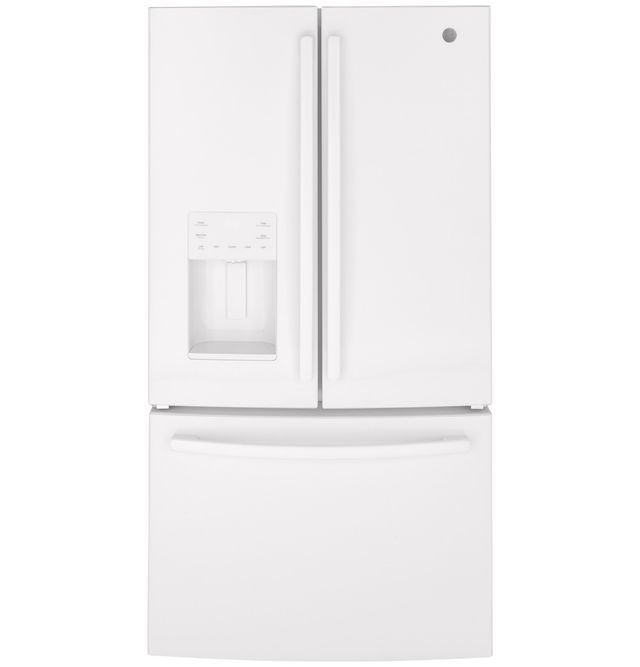 GE® 36" 25.6 Cu. Ft. High-Gloss White Freestanding French Door Refrigerator-0