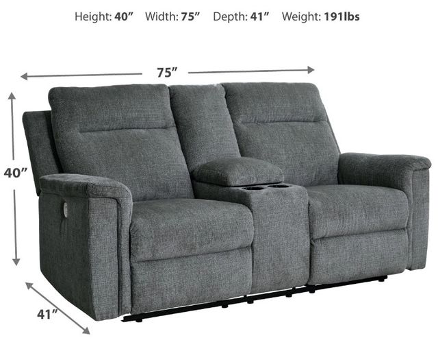 Signature Design by Ashley® Barnsana Gravel Power Reclining Loveseat with Console-2
