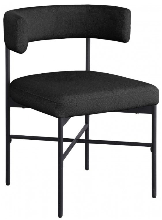 Meridian Furniture Rivage Black/Matte Black Upholstered Dining Side Chair-0