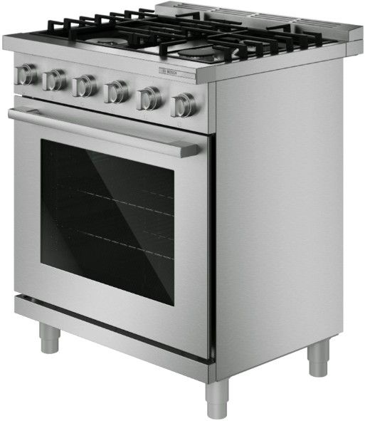 Bosch® 500 Series 30” Stainless Steel Freestanding Dual Fuel Range-3