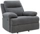 Signature Design by Ashley® Side-Swipe Charcoal Manual Rocker Recliner -0