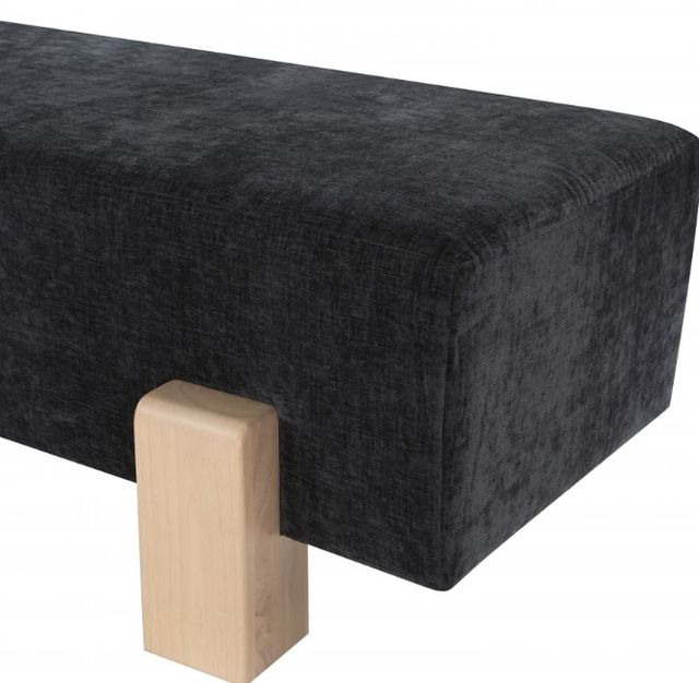 Meridian Furniture Edison Black/Natural Chenille Fabric Bench-3