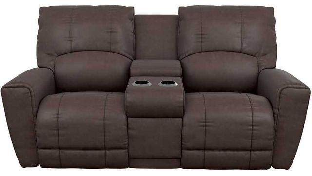 La-Z-Boy® Cassian Walnut Leather Power Reclining Loveseat with Console, Headrest, and Lumbar-1