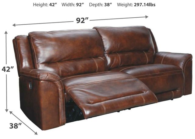 Signature Design by Ashley® Catanzaro Mahogany Two Seat Power Reclining Sofa Adjustable Headrest-3