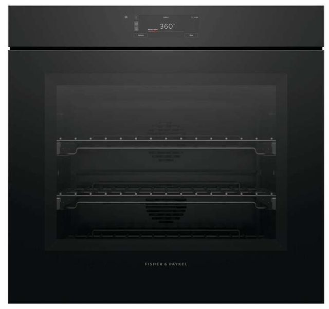 Fisher & Paykel Series 9 Minimal 30" Black Glass Single Electric Wall Oven with Self-Cleaning-0