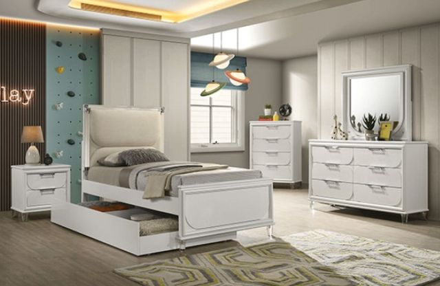 Furniture of America® Lareina Pearl White Nightstand-1