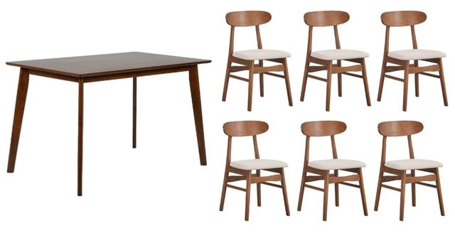 New Classic® Home Furnishings Morocco 7-Piece Brown/Natural Dining Table Set-0