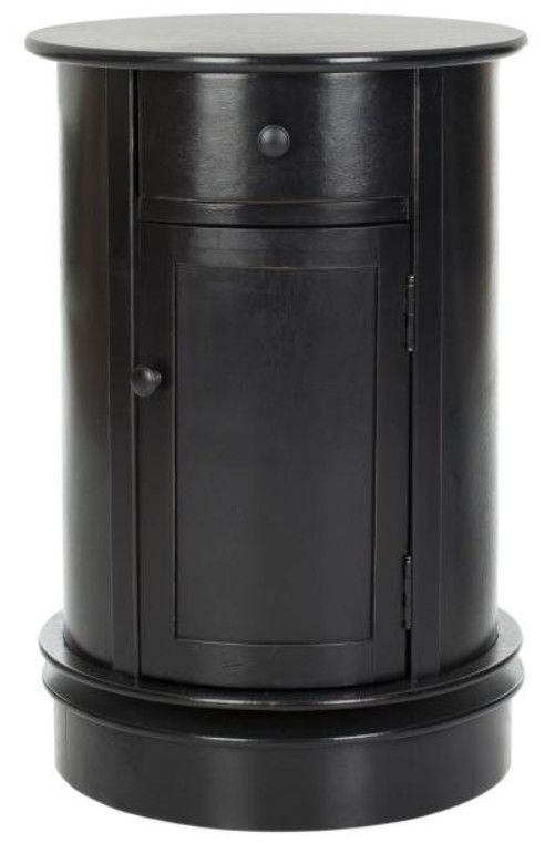 Safavieh Tabitha Distressed Black Swivel Accent Table-0