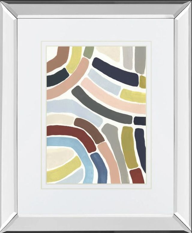 Classy Art Mosaic Curve I by June Erica Vess Mirror Framed Wall Art-0