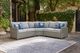 Signature Design by Ashley® Naples Beach 3-Piece Light Gray Fabric/Wicker Curved Outdoor Sectional-1
