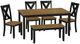 Emerald Home Arlington 6-Piece Black/Brown Dining Table Set-0