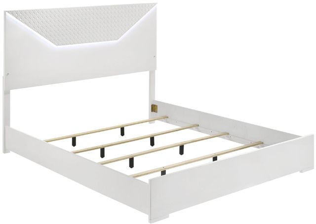 Coaster® Ives 5-Piece White High Gloss King Panel Bedroom Set-1