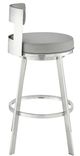 Armen Living Flynn Brushed Stainless Steel/Light Gray 26'' Bar Stool-1
