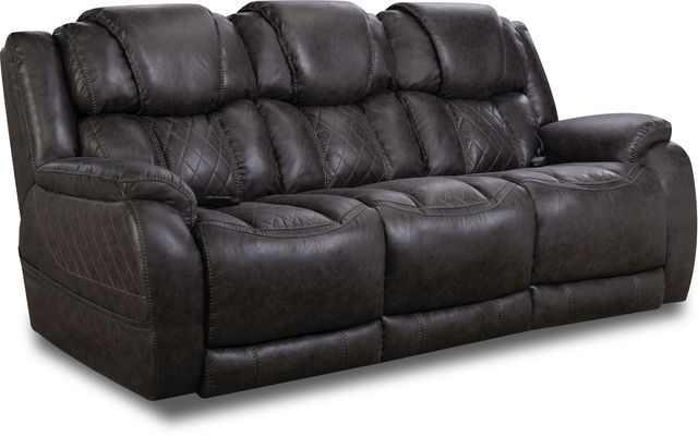 HomeStretch Steel Double Reclining Power Sofa-0
