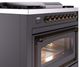 Ilve® Nostalgie II Noblesse 36'' Graphite Matte Pro Style Dual Fuel Range with Burnished Trim-4