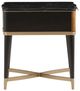 Michael Amini® Malibu Crest Black End Table Burnished Gold Legs-4