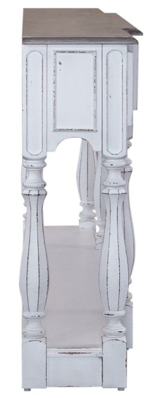 Liberty Furniture Magnolia Manor Weathered Bark 72'' Console Table with Antique White-3