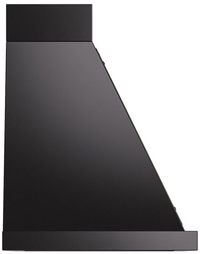 Ilve® Nostalgie II Noblesse 30" Glossy Black Wall Mounted Range Hood with Burnished Trim-2