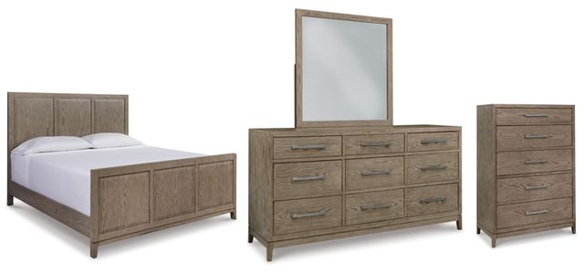 Signature Design by Ashley® Chrestner 4-Piece Gray Queen Panel Bed Set-0