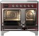 Ilve® Majestic III 40" Burgundy Pro Style Induction Range with Solid Door and Chrome Trim-1