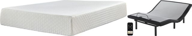 Sierra Sleep® by Ashley® Chime 2-Piece 12" Memory Foam and Good Adjustable Base King Mattress Set-0