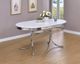 Coaster® Retro White Plated Dining Table with Chrome Silver Base-2