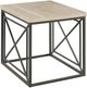 Hammary® Vonne Brown Travertine Top Rectangular End Table with Oiled Black Base-0
