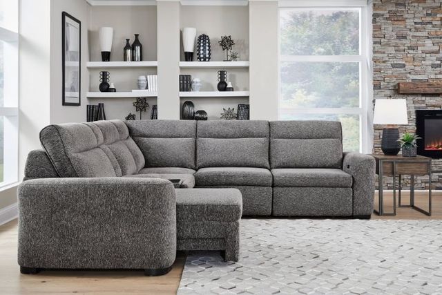 Parker House® Kline 6-Piece Nightfall Modular Slider Sectional with Extensions Footrests-3