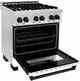 ZLINE Autograph Edition 30" Stainless Steel Pro Style Dual Fuel Range with White Matte Door and Matte Black Accents-3
