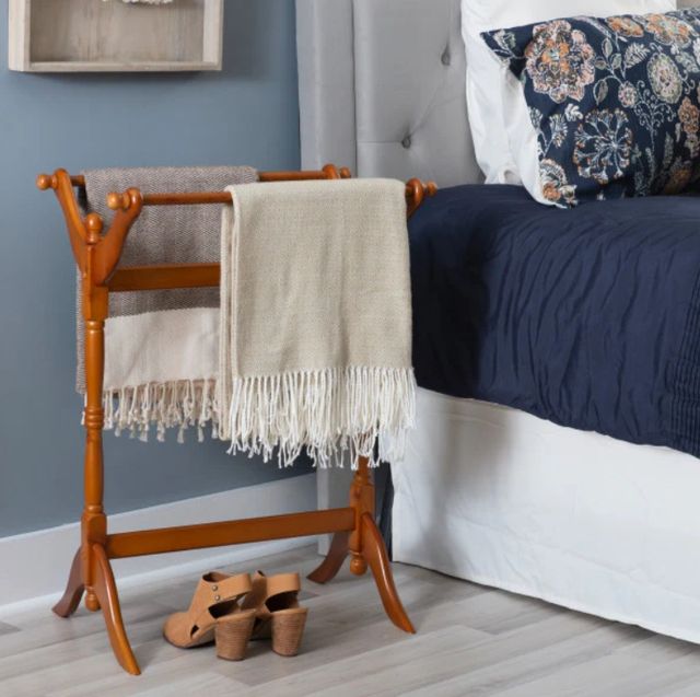 Powell® Boone Oak Blanket Rack-1