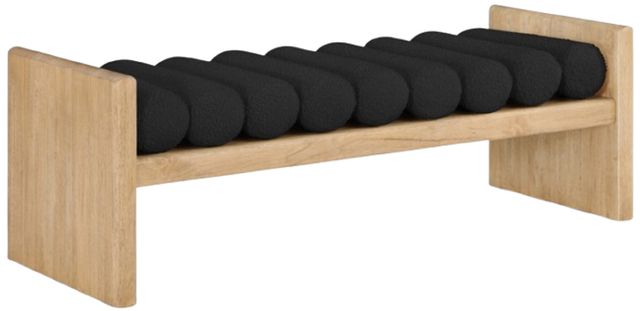 Meridian Furniture Waverly Black/Natural 52" Upholstered Bench-0
