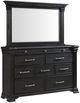 Elements International Kings Court 2-Piece Black Dresser and Mirror Set-0