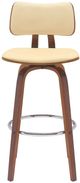 Armen Living Pico Cream/Walnut Swivel Bar Stool-3