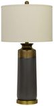 Cal® Lighting & Accessories Lecce Copper Glazed/Smoke Ash Table Lamp-0