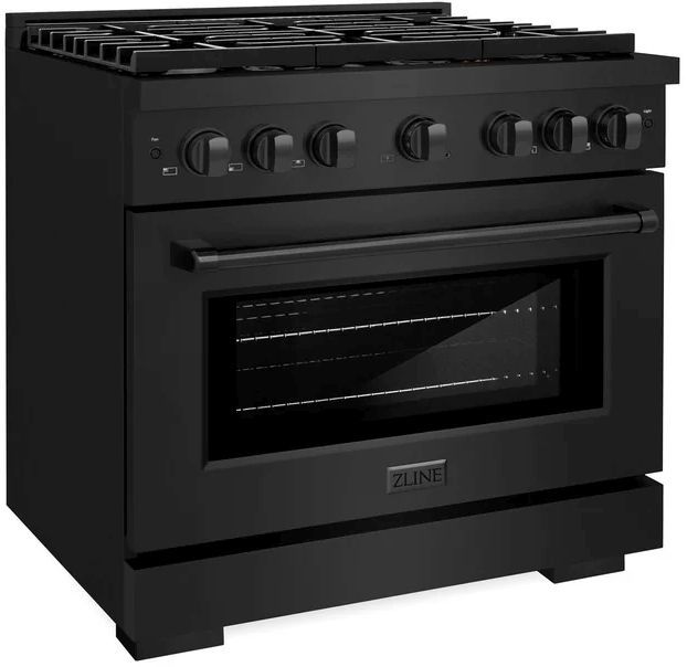 ZLINE Paramount 36" Black Stainless Steel Pro Style Dual Fuel Range-2