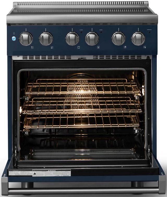 Viking® 5 Series 30" Slate Blue Pro Style Electric Range with Polished Chrome Trim-1